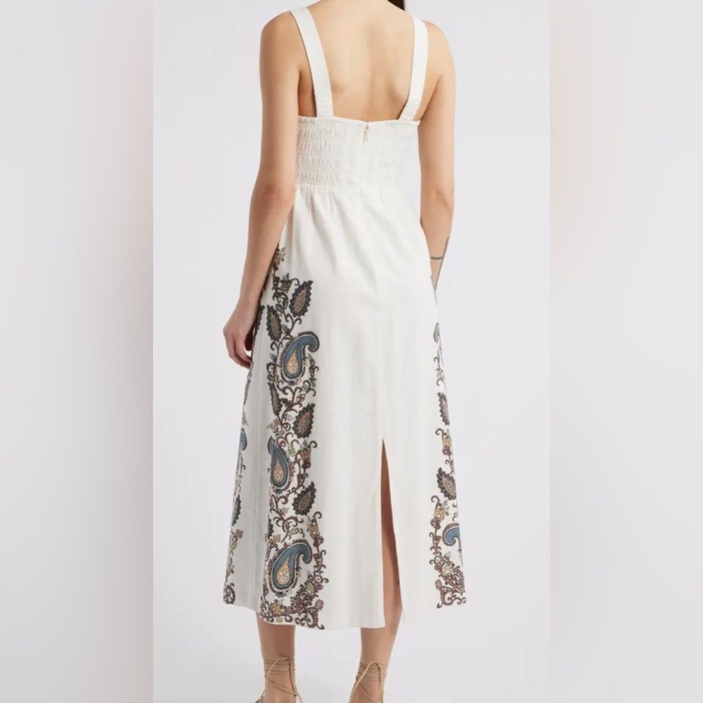 Cleobella Jolene Placement Print Cotton & Linen Midi Sundress NWT Size L - Picture 2 of 14